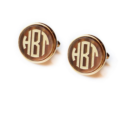 Vineyard Round Monogram Cuff Link