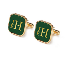 Vineyard Square Cuff Links with Stacked Font