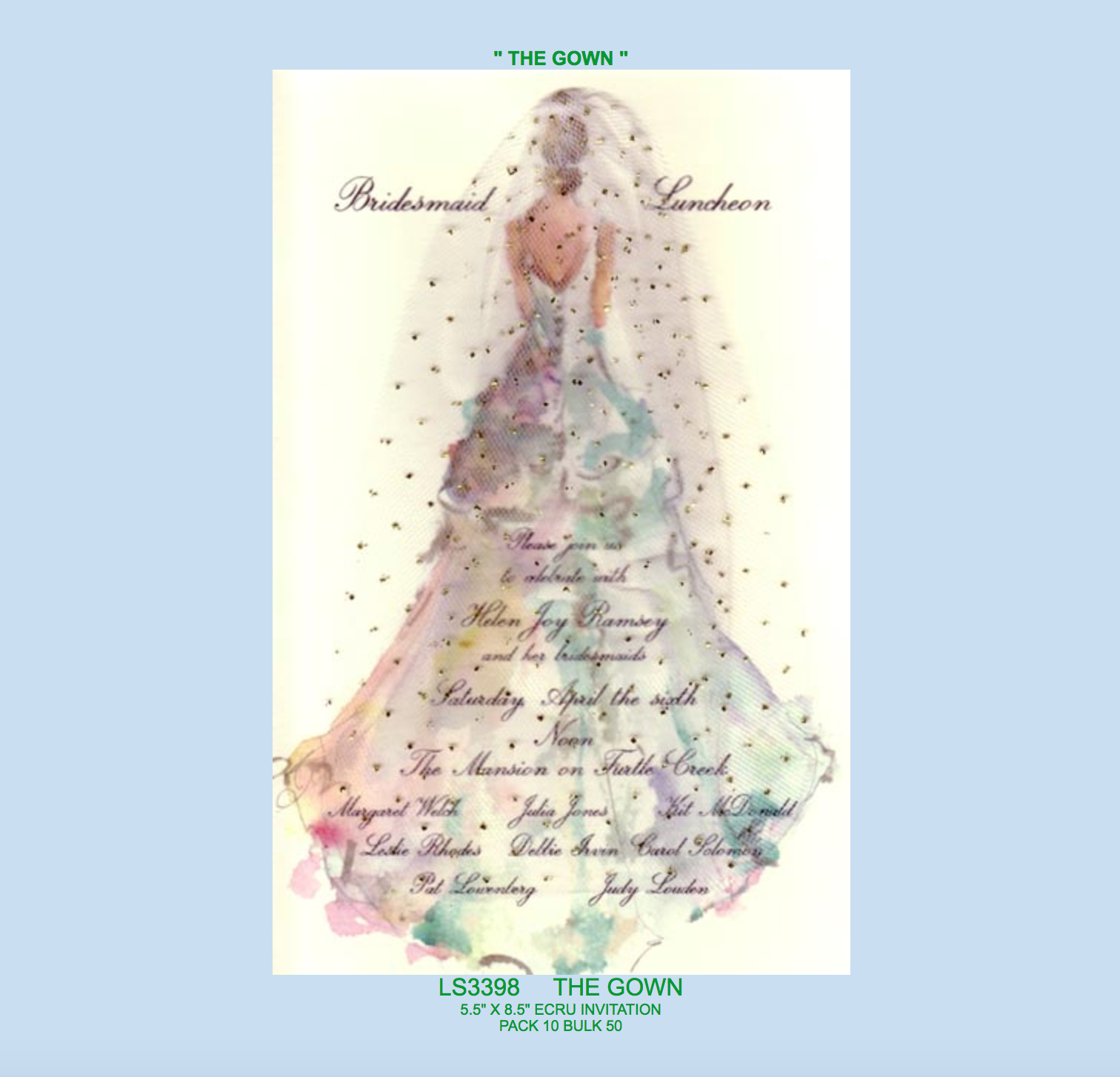 The Gown" Wedding Dress Bridal Invitation Frill Seekers Gifts The Gown" Wedding Dress Bridal Invitation Frill Seekers Gifts