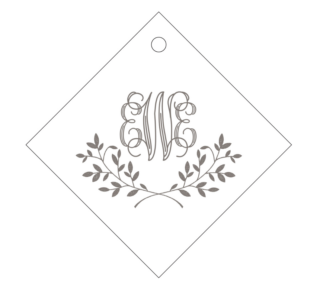 Monogram Vine Personalized Gift Tag - T118
