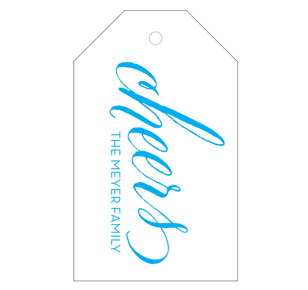 Cheers LetterPress Personalized Gift Tag - T28