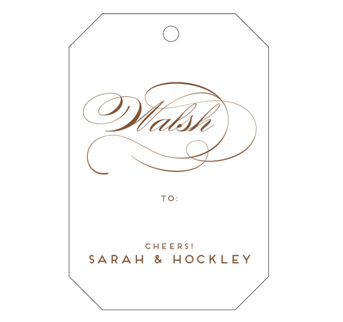 Elegant Name Letterpress Personalized Gift Tag - T39