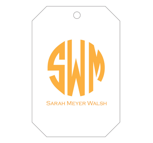 Circle Monogram Personalized Gift Tag - T72