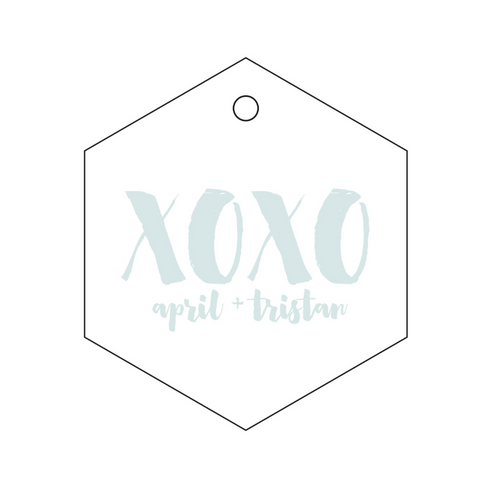 XOXO Letterpress Personalized Gift Tag - T88