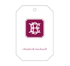 Classic Monogram Letterpress Personalized Gift Tag - T296