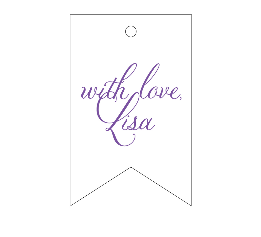 With Love LetterPress Personalized Gift Tag - T257
