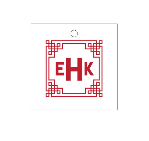 Greek Key Personalized Gift Tag - T225