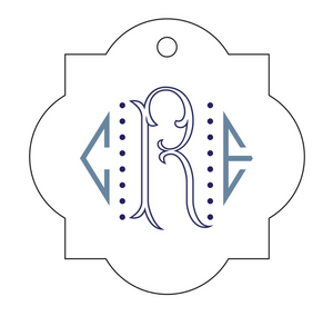 Modern Monogram Letterpress Personalized Gift Tag - T310