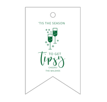 Tipsy Tis The Season Letterpress Personalized Holiday Gift Tag - T180