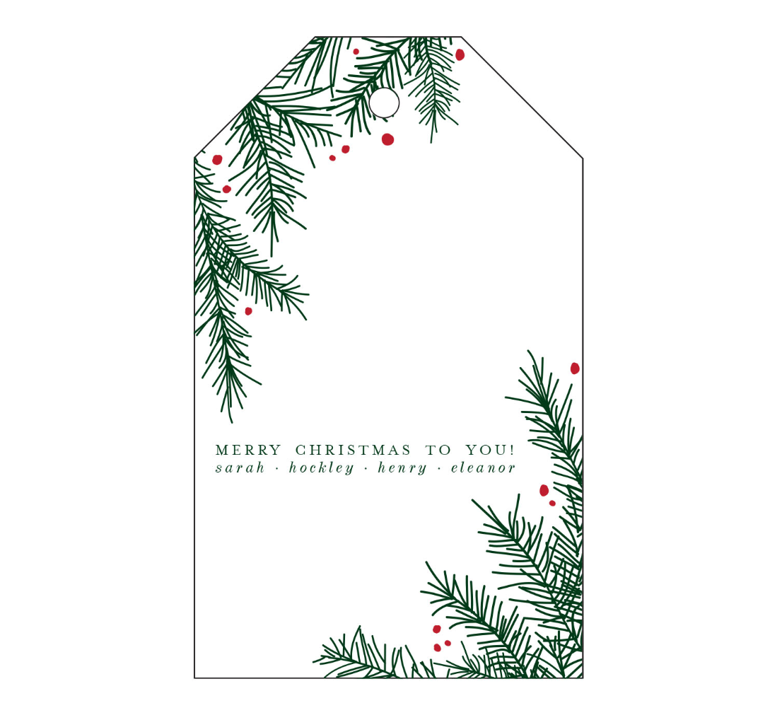 Christmas Holly Personalized Holiday Gift Tags