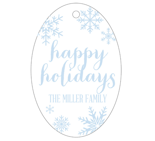 Happy Holidays Letterpress Personalized Holiday Gift Tag - T51