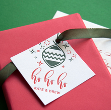 Ho Ho Ho Letterpress Personalized Holiday Gift Tag - T200