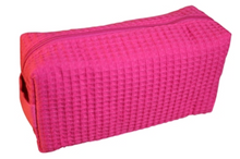 Cotton Waffle Cosmetic Bag