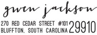 Gwen Personal Return Address Rectangle Self-Inking Stamper or Hand Stamp