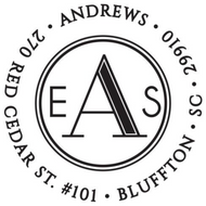 Andrews Round Monogram Self-Inking Stamp or Embosser
