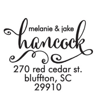 Hancock Family Name Round Self-Inking Stamper or Embosser