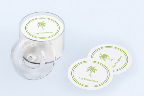 Personalized Palm Tree Beach Coasters