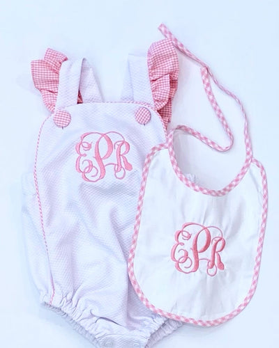 Sweet Angel Girl Monogram Bubble Baby Outfit