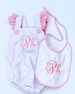Sweet Angel Girl Monogram Bubble Baby Outfit