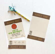 Sports Basketball Ticket Party Invitations