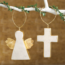 Cross & Angel Marble Ring Ornaments