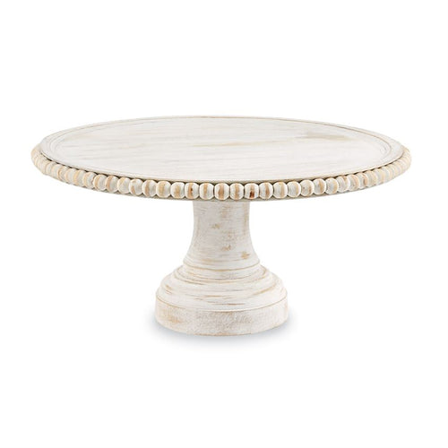 White-Washed Beaded Cake Stand