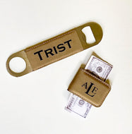 Trist Suede Set - Money Clip & Bottle Opener