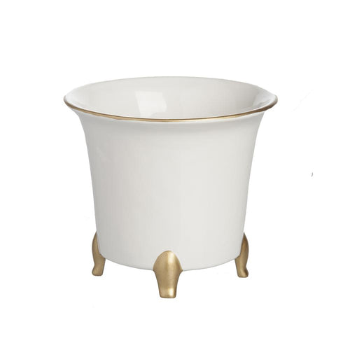 Small White and Gold Cachepot