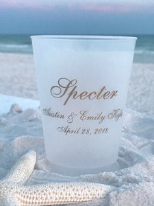 Family Name with Wedding Date - 16 oz. Shatterproof Cups