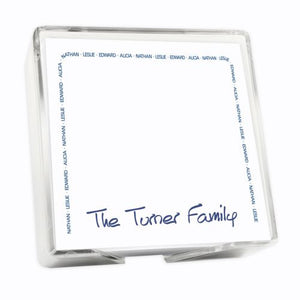 Family Arch Memo Square - White with Holder