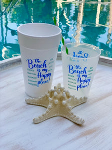 The Beach Is My Happy Place Foam Cups, 20oz