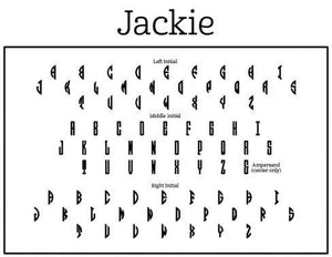 Jackie Couples Monogram Round Self-Inking Stamper or Hand Stamp