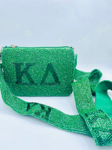 Kappa Delta Sorority Beaded Handbag Purse Strap Set