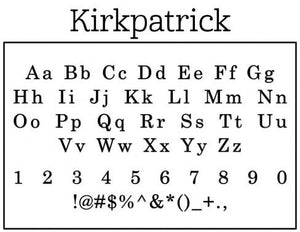 Kirkpatrick Family Initial Rectangle Self-Inking Stamper or Hand Stamp