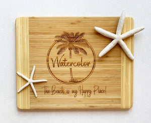 Watercolor, Florida Large Cutting Board with Palm Tree
