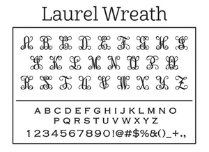 Laurel Wreath Family Initial Round Self-Inking Stamper or Embosser