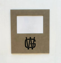 Suede Leather Picture Frame - Engraved with a Monogram
