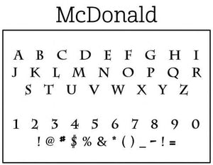 McDonald Family Name and Initial Rectangle Self-Inking Stamper or Hand Stamp