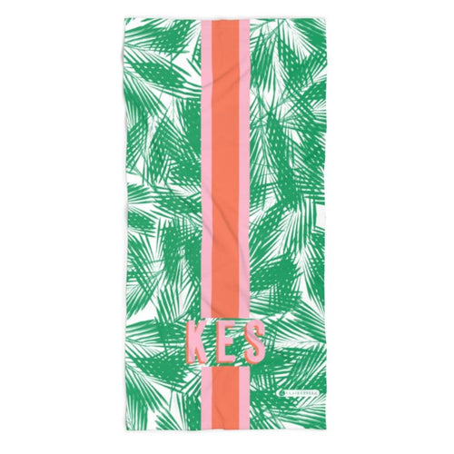 Palm Leaves Green Beach Towel