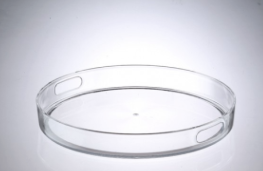Round Acrylic Serving Tray With Handles