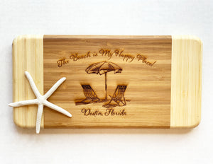 "The Beach is My Happy Place" Destin, Florida - Small Cutting Board