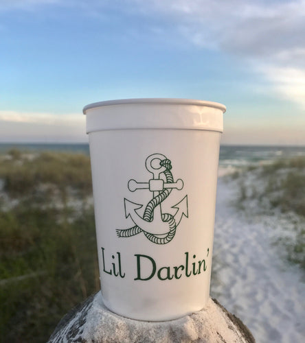Boat Name with Anchor Icon - 16 oz. Stadium Cup