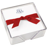Delavan Monogram Memo Square - White with Holder