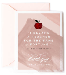 Teacher - Thank You Greeting Card