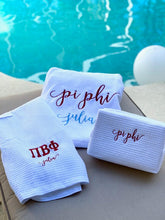 Sorority/Fraternity Greek Towel, Waffle Wrap and Cosmetic Bag 3 piece Gift Set