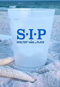 SIP Shelter In Place Shatterproof Cups, 16oz Bright Blue or Gold