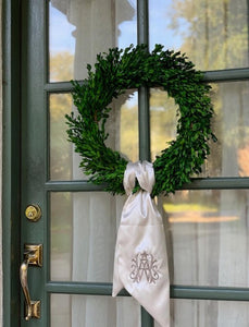 Orleans Monogrammed Wreath Sash