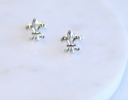 Silver Fleur De Lis Cuff Links