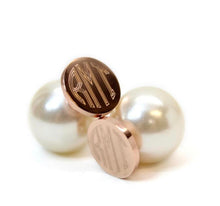 Reversible Pearl Engraved Earrings