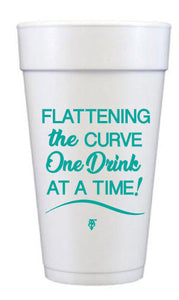 "Flatten the Curve" Quarantine Foam Cups, 20oz